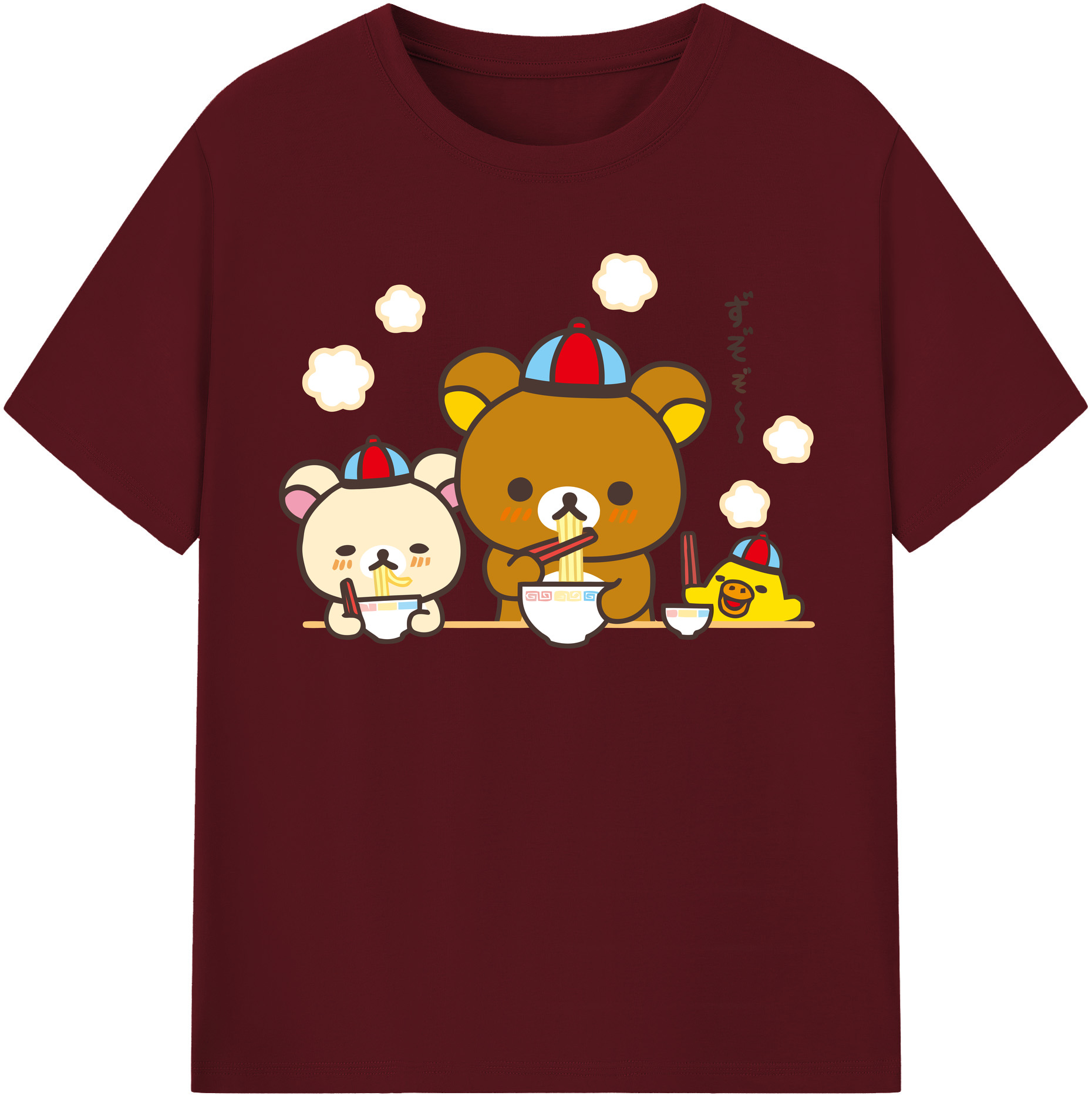 （画像用） リラックマ リラックマ キイロイトリ Rilakkuma Korilakkuma Kiiroitori 綿100％半袖Tシャツ（フロントプリント）